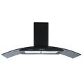 Cookology CGL100BK/A Energy A Rated Black 100cm Curved Glass Chimney Cooker Hood, Kitchen Extractor Fan
