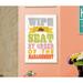 Stupell Industries Wipe the Seat Rainbow Typography Bathroom Wall Plaque Wood in Brown/Green/Pink | 15 H x 10 W x 0.5 D in | Wayfair