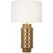 Robert Abbey Dolly 27 1/2" White Shade Gold Glaze Ceramic Table Lamp