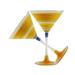 Golden Hill Studio Cottage Retro Stripe 7 oz. Martini Glass in Orange | 7 H x 4.5 W in | Wayfair WC137003