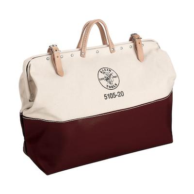 KLEIN TOOLS 5105-20 Tool Bag, Brown, Canvas, 0 Pockets