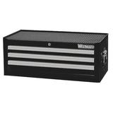 WESTWARD 32H849 26-5/16"W Intermediate Chest 3 Drawers, Black, 16-15/16"D x