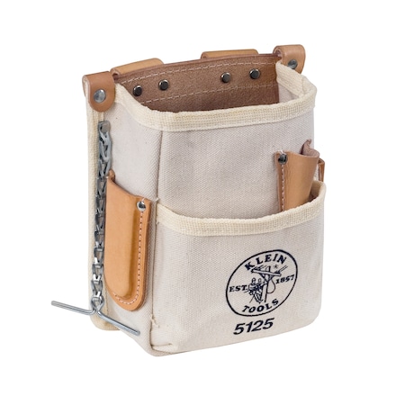 KLEIN TOOLS 5125 Tool Pouch, Tool Pouch, Tan, Canvas, 5 Pockets