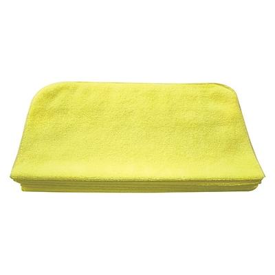 TOUGH GUY 32UV12 Microfiber Cloth Wipe 16" x 16", Yellow, 12PK