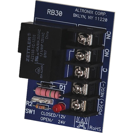 ALTRONIX RB30 Relay Module Heavy Load 12/24V 95Ma SPDT, Relay, -