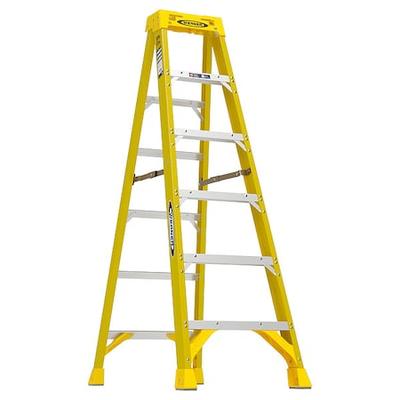 WERNER 6306 6 ft Fiberglass Stepladder, 375 lb Capacity