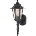 Nuvo Lighting 60987 - 1 Light 18" Textured Black Clear Seeded Glass Shade Outdoor Wall Lantern Light Fixture (60-987)