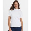 Blair Women's Essential Knit Short-Sleeve Mockneck Top - White - SML - Misses