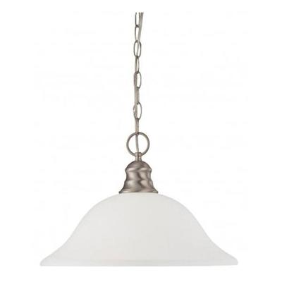 Nuvo Lighting 63258 - 1 Light Brushed Nickel Frosted White Glass Shade Pendant Light Fixture (60-3258)