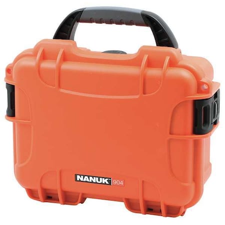 NANUK CASES 904S-000OR-0A0 Orange Protective Case, 10.2"L x 7.9"W x 4-1/2"D