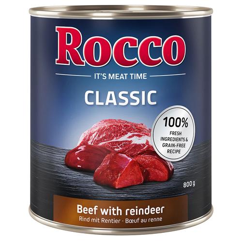 12x800g Rind mit Rentier Classic Rocco Sparpaket Hundefutter