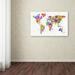 Trademark Fine Art "Text Map of the World III" by Michael Tompsett Graphic Art on Wrapped Canvas Canvas | 12 H x 19 W x 2 D in | Wayfair