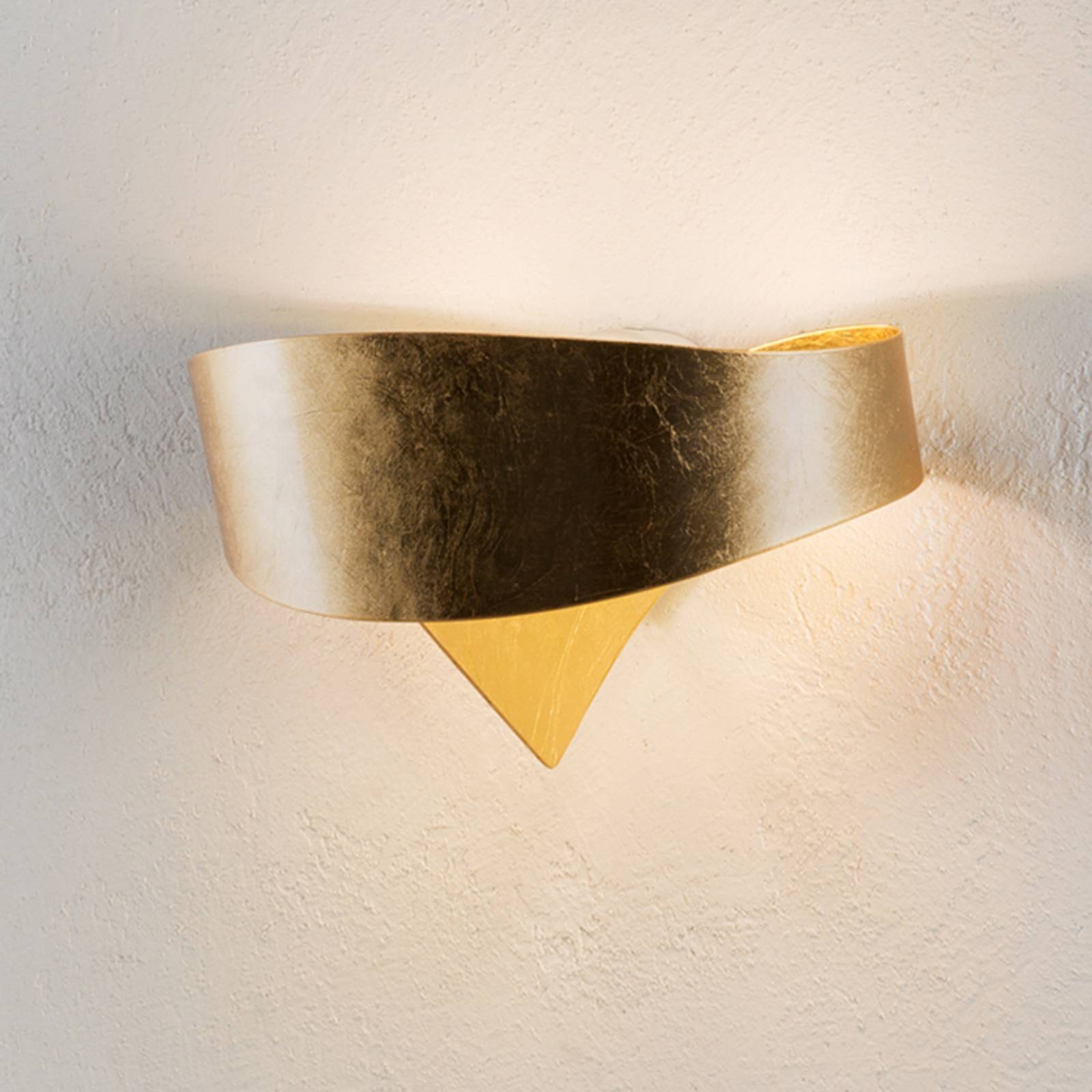 Selène Design Wandlampe SCUDO, dimmbar, messing / gold, für Flurbereich, Metall, Wandleuchte, Wandlampe Innen