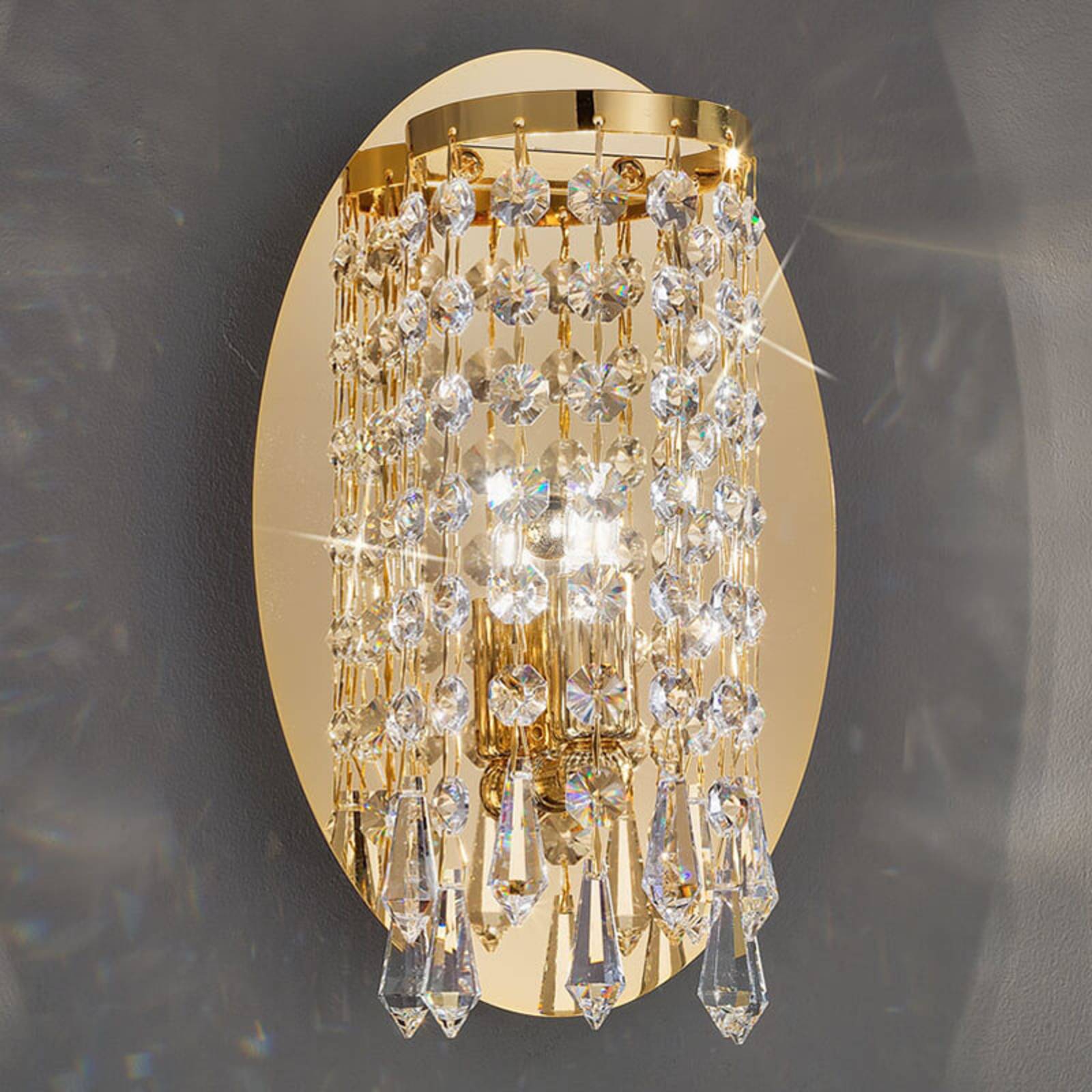 KOLARZ Kristall Wandlampe CHARLESTON, dimmbar, messing / gold, für Wohn- / Esszimmer, Metall, Wandleuchte, Wandlampe Innen