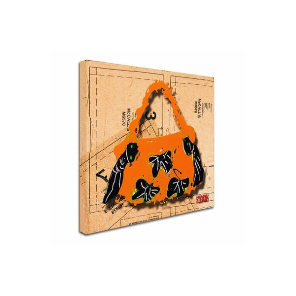trademark-fine-art-"bow-purse-black-on-orange"-by-roderick-stevens-graphic-art-on-wrapped-canvas-canvas-|-14-h-x-14-w-x-2-d-in-|-wayfair/