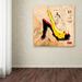 Trademark Fine Art "Suede Heel Yellow" by Roderick Stevens Graphic Art on Wrapped Canvas in Black | 35 H x 35 W x 2 D in | Wayfair RS974-C3535GG