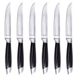 BergHOFF Essentials Geminis 6 Piece 12" Steak Knife Set Stainless Steel/Ceramic in Black/Gray | Wayfair 2202011