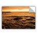 ArtWall Lake Erie Sunset Iii by Dan Wilson Removable Wall Decal Metal in Orange | 32 H x 48 W in | Wayfair 0wil011a3248p