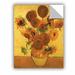 ArtWall Vase w/ Fifteen Sunflowers by Vincent Van Gogh Removable Wall Decal Canvas/Fabric in Yellow | 24 H x 18 W in | Wayfair 0van014a1824p