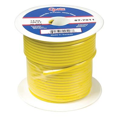 GROTE 87-8011 Primary Wire, GPT, 16 AWG, 1C C, Yellow, PVC, Stranded, 60V, 100