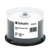 Verbatim CD-R 80MIN 700MB 52X DataLifePlus White Thermal Printable 50pk Spindle (also Everest & Prism Printer Compatible)