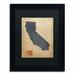 Trademark Fine Art 'California Map Denim Jeans Style' by Michael Tompsett Framed Graphic Art Canvas | 14 H x 11 W x 0.5 D in | Wayfair