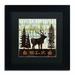 Trademark Fine Art 'Simple Living Elk' by Michael Mullan Framed Graphic Art Canvas in Green | 11 H x 11 W x 0.5 D in | Wayfair WAP0121-B1111BMF