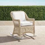 Hampton Rocking Chair in Ivory Finish - Linen Flax with Logic Bone Piping - Frontgate