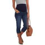 Maternity Full-Panel Denim Capris with Back Flap Pocket