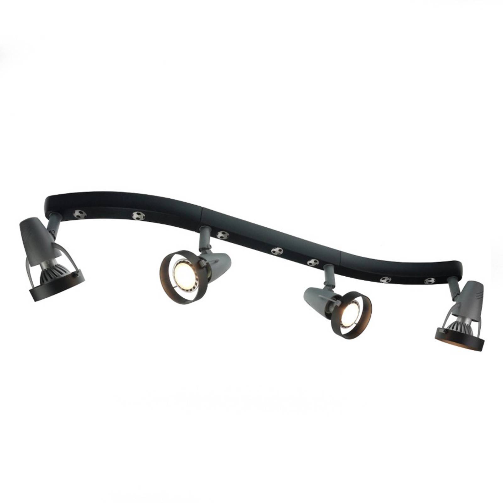 Niermann Standby Deckenlampe FUßBALL, dimmbar, schwarz, für Kinderzimmer, Kunststoff, Deckenlampe