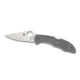 Spyderco Delica4 Lightweight Gray FRN Handle Flat Ground FE Blade Fold Knife C11FPGY
