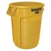 RUBBERMAID COMMERCIAL FG263200YEL 32 gal Round Trash Can, Yellow, 22 in Dia,