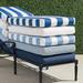 Double-piped Outdoor Chaise Cushion - Resort Stripe Dove, 80"L x 26"W - Frontgate