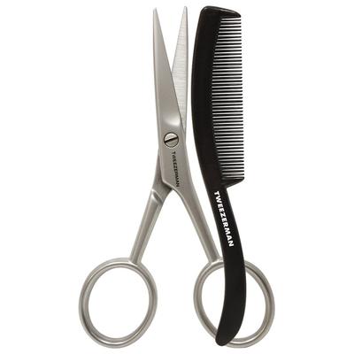 Tweezerman - Moustache Scissors & Comb - Bartschere & Bartkamm Herrenpflegezubehör 1 ct Herren