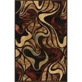 Home Dynamix Catalina Picasso Contemporary Artistic Swirl Area Rug Black/Brown 5 3 x7 2