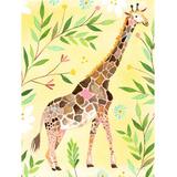 Oopsy Daisy Wild Flower Giraffe Canvas Art Canvas in Brown | 24 H x 18 W x 1.5 D in | Wayfair NB19457