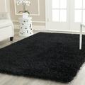 SAFAVIEH New Orleans Darius Solid Polyester Shag Area Rug Black 4 x 6