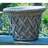 Campania International English Weave Cast Stone Pot Planter Clay & Terracotta in Gray | 10 H x 14 W x 14 D in | Wayfair P-132-GS