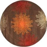 SAFAVIEH Soho Fiesta Celebration Wool Area Rug Brown/Multi 8 x 8 Round