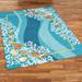 Shells and White Coral Rectangle Rug Multi Cool, 5' x 7', Multi Cool