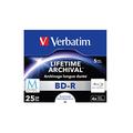 Verbatim MDISC BD-R Blu-ray Rohlinge, 25 GB, Blu-ray-Disc mit 4-facher Schreibgeschwindigkeit, 5er-Pack Jewel Case, großflächig bedruckbar, Blu-ray-Disks für Video- und Audiodateien