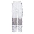 TMG® Multi Pocket Work Trousers for Men, Cargo Work Trousers with Knee Pad Pockets White W36 L31