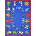 Joy Carpets 1566DD-01 Kid Essentials ABC Animals Early Childhood Oval Rugs 01 Blue - 7 ft. 8 in. x 10 ft. 9 in.