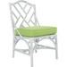 David Francis Furniture Chippendale Patio Dining Chair w/ Cushion in White | 36 H x 21.5 W x 22 D in | Wayfair AW8085-NATURAL