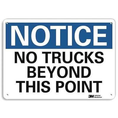 LYLE U5-1421-RA_14X10 Notice Sign, 10 in H, 14 in W, Aluminum, Horizontal