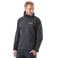 Berghaus Men's Stormcloud Waterproof Jacket with AQ™2 Fabric and Fully Adjustable Hood, Packable Rain Jacket, Black, L