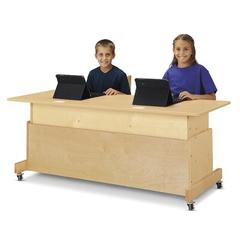 Jonti-Craft Manufactured Wood Adjustable Height Student Computer Desk Wood in Brown | 30 H x 60 W x 24 D in | Wayfair 3358JC