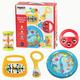 Halilit Baby's First Birthday Band Musical Instrument Gift Set. Includes Ocean Drum, Baby Maraca, Ring My Bell, Rainboshaker & Clip Clap. Music Sensory Baby Toy. Suitable for Boys & Girls 12 months +