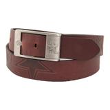 Dallas Cowboys Brandish Leather Belt - Brown