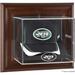 New York Jets Throwback Logo 1998 - 2018 Brown Framed Wall-Mountable Baseball Cap Case